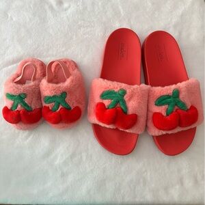 Target Pink and Red Cherry Slippers